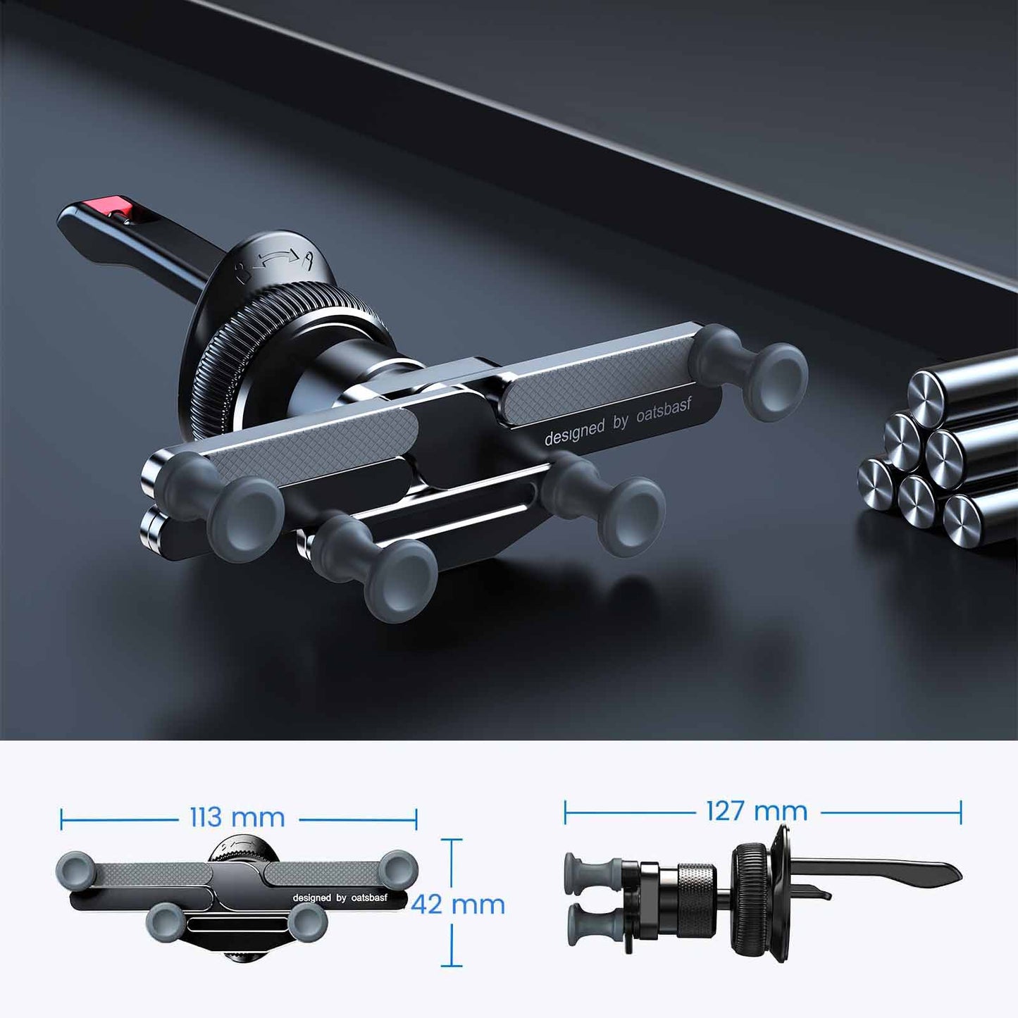 Support Téléphone Voiture Pliant en Métal dimensions