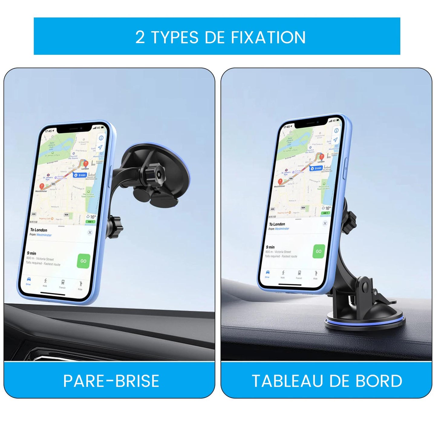 Support Voiture pour Téléphone Portable fixations