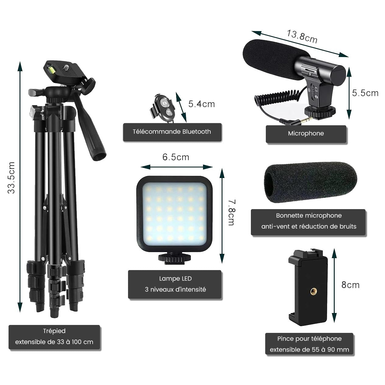 trépied smartphone professionnel pack