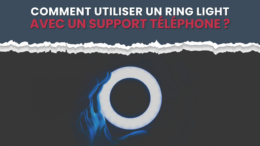 bannière ring light support téléphone