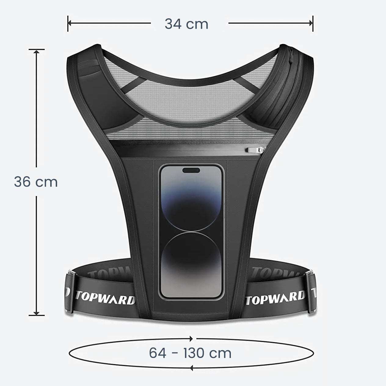 Harnais pour Téléphone dimensions