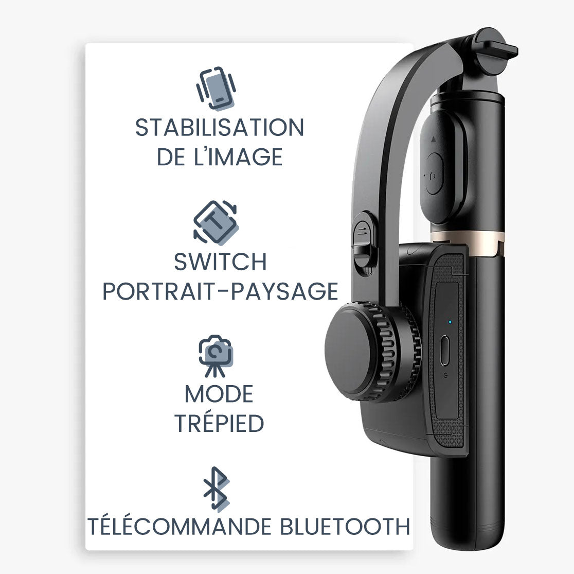 Stabilisateur Mobile fonctionnalités