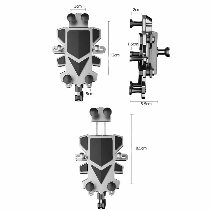 Support Portable Moto dimensions