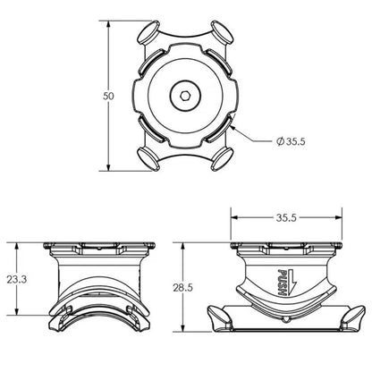 Support Smartphone VTT dimensions