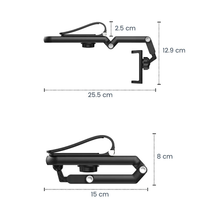 Support Téléphone avec Pince dimensions