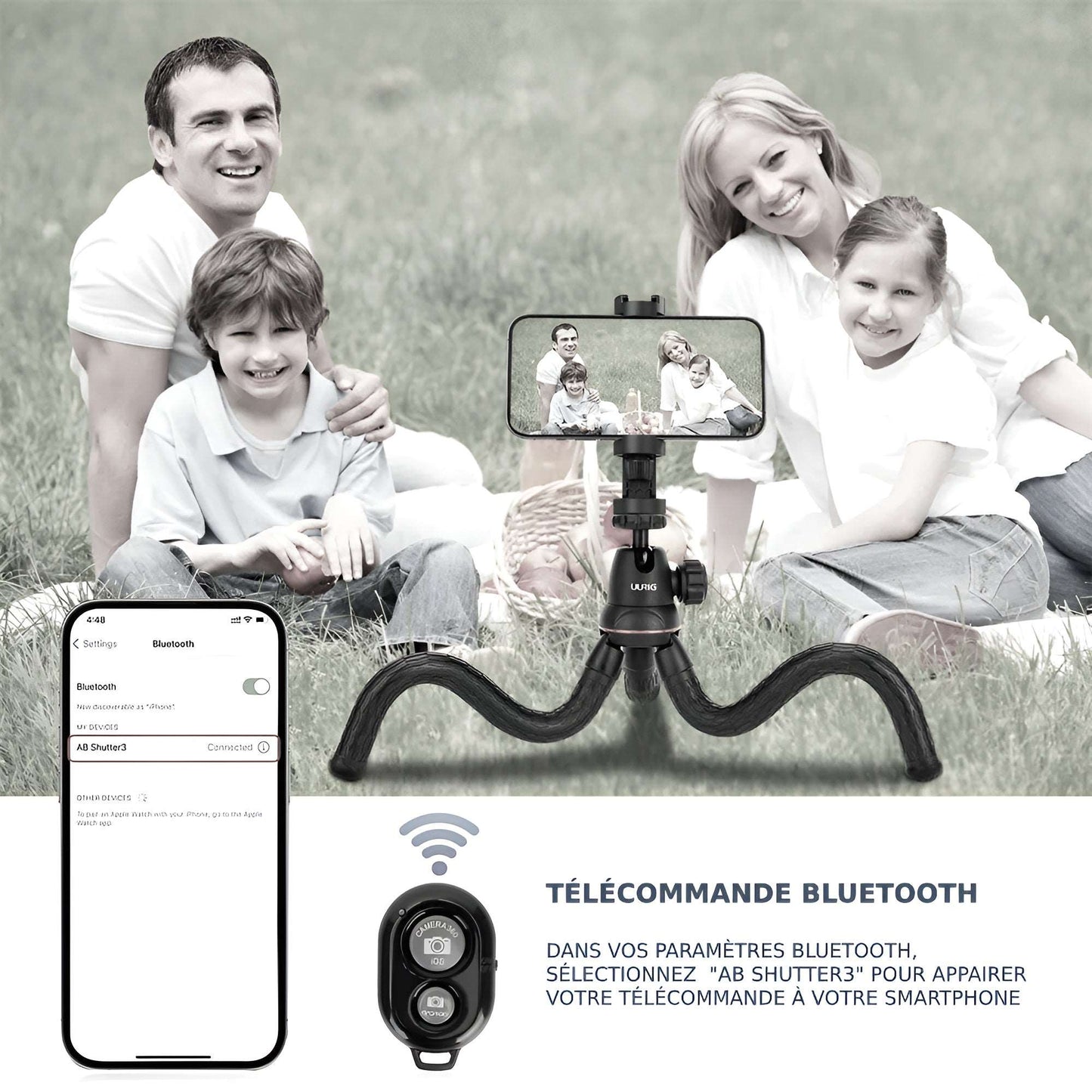 Support Téléphone Flexible bluetooth