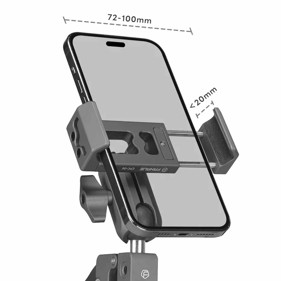 Support Téléphone Moto Pince dimensions