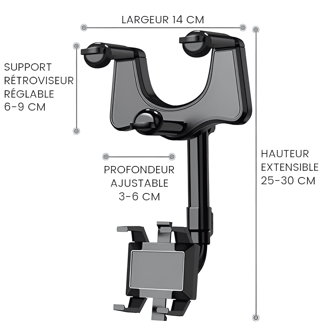 Support Téléphone Rétroviseur Dimensions