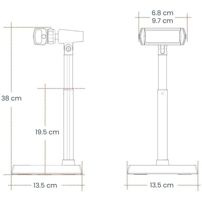 Support Téléphone de Bureau Hauteur Réglable dimensions