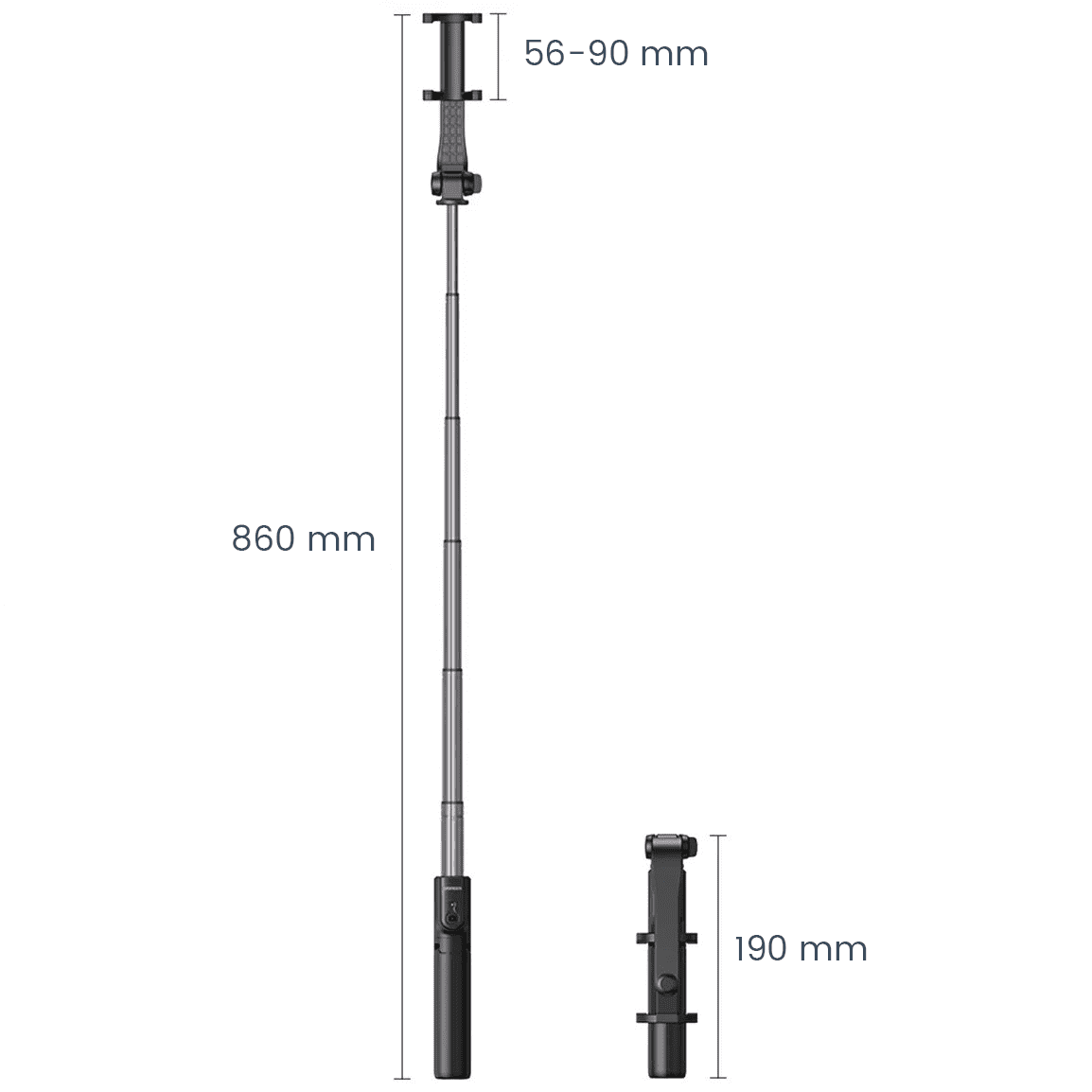 Perche Bluetooth Télescopique dimensions